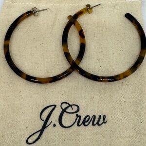 J. Crew Brown Tortoise Shell Hoop Earrings